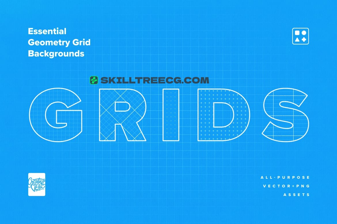 Essential Geometry Grid Backgrounds（027457）-技能树